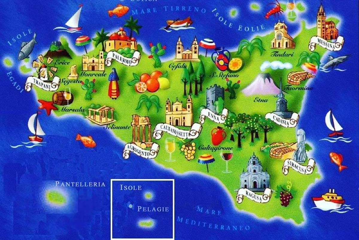 Χάρτης της Αυστραλίας με αξιοθέατα και κτίρια
