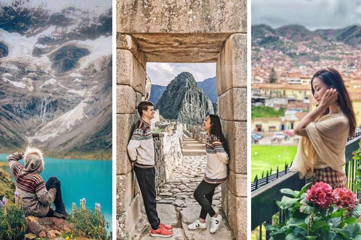 due foto di un uomo e una donna in piedi su una porta