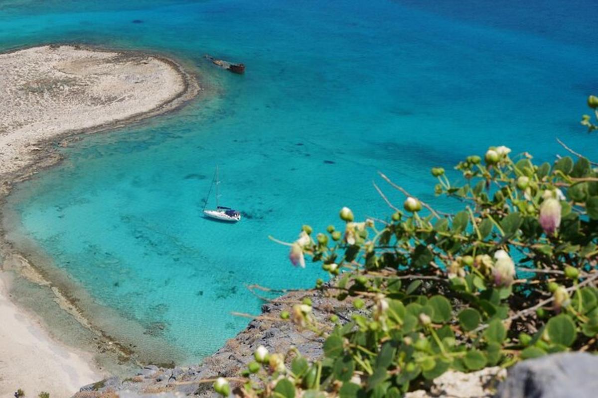 una barca in acqua vicino a una spiaggia