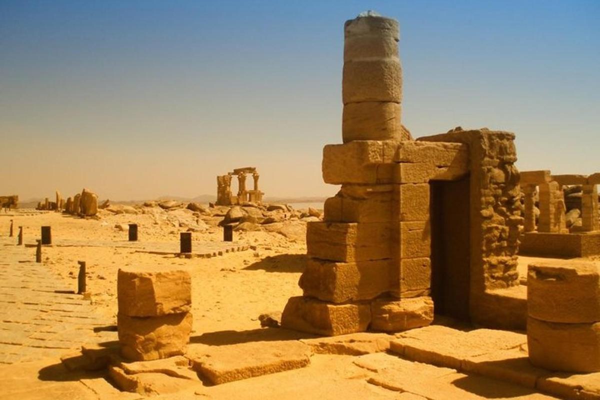 a group of ruins in the desert