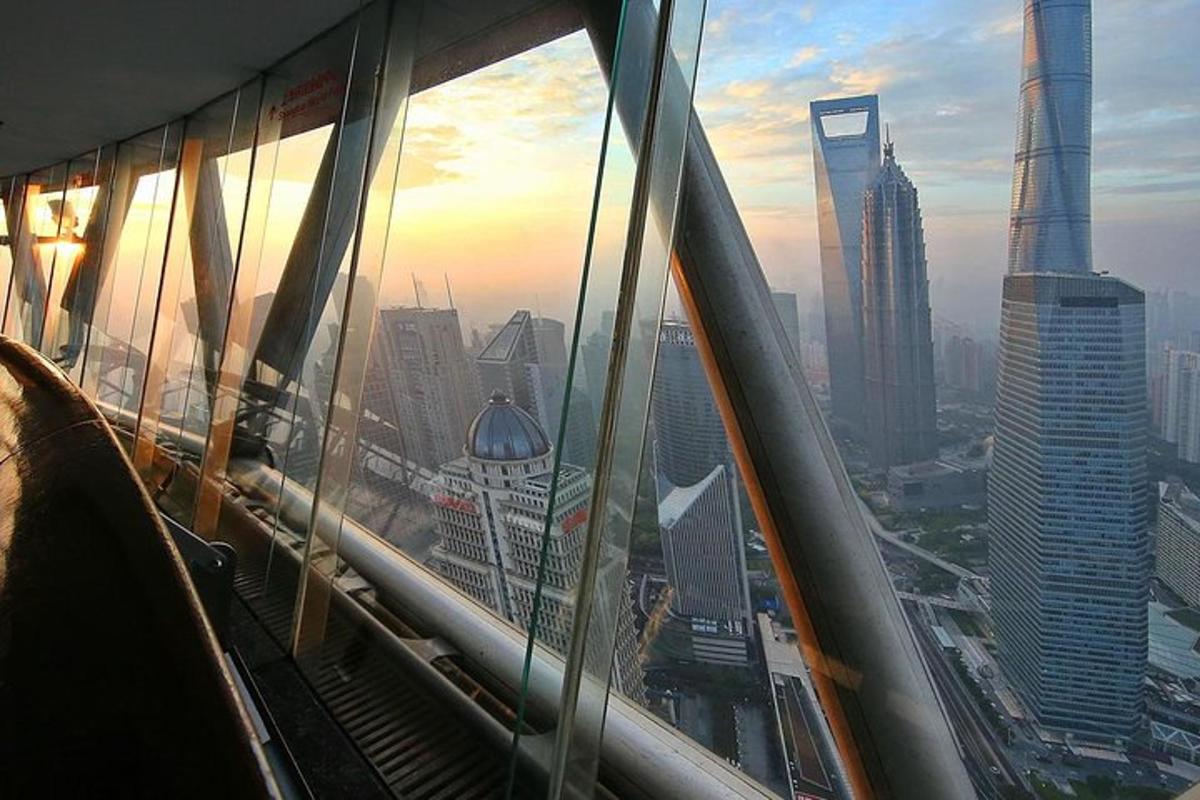 a view of a city skyline from a skyscraper
