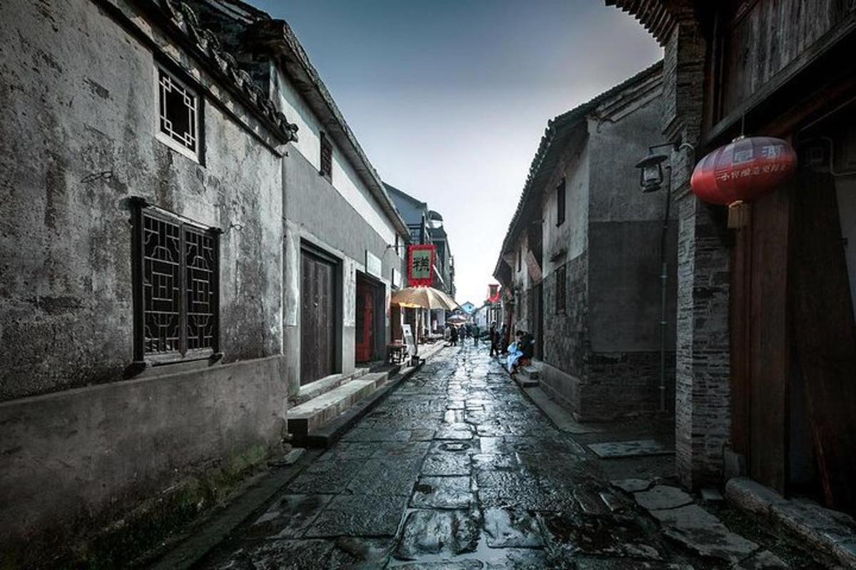 an old street with a cobble stone street