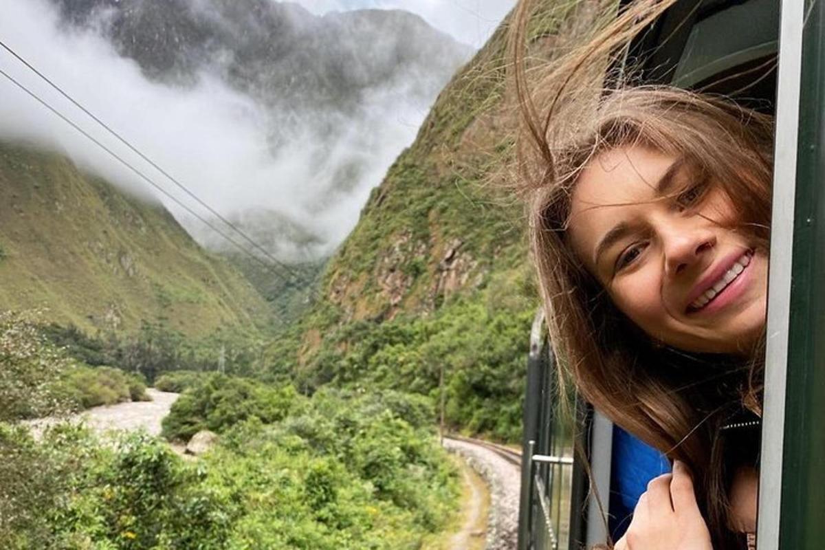 tren yolculuğu yapan ve pencereden dışarı bakan bir kadın