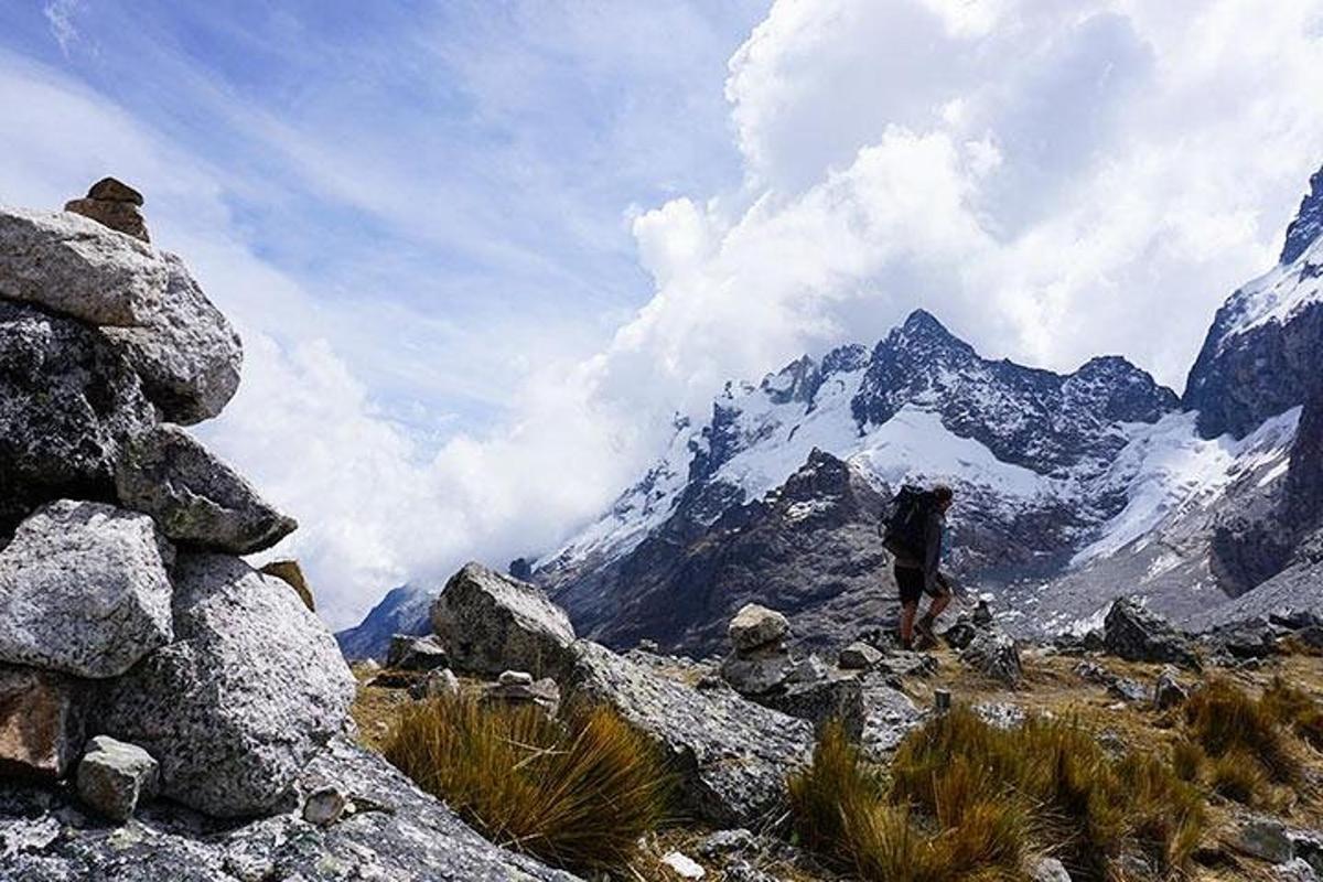 a person standing on top of a mountain