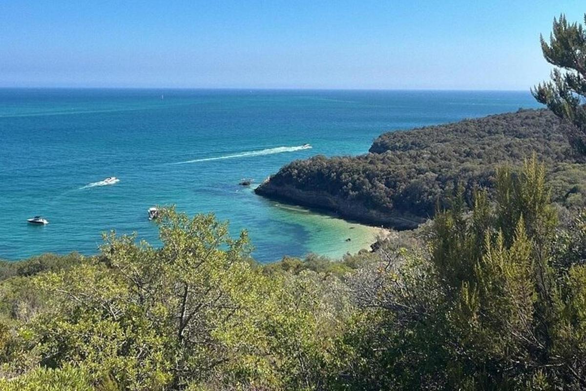 vista d'una platja amb vaixells a l'aigua