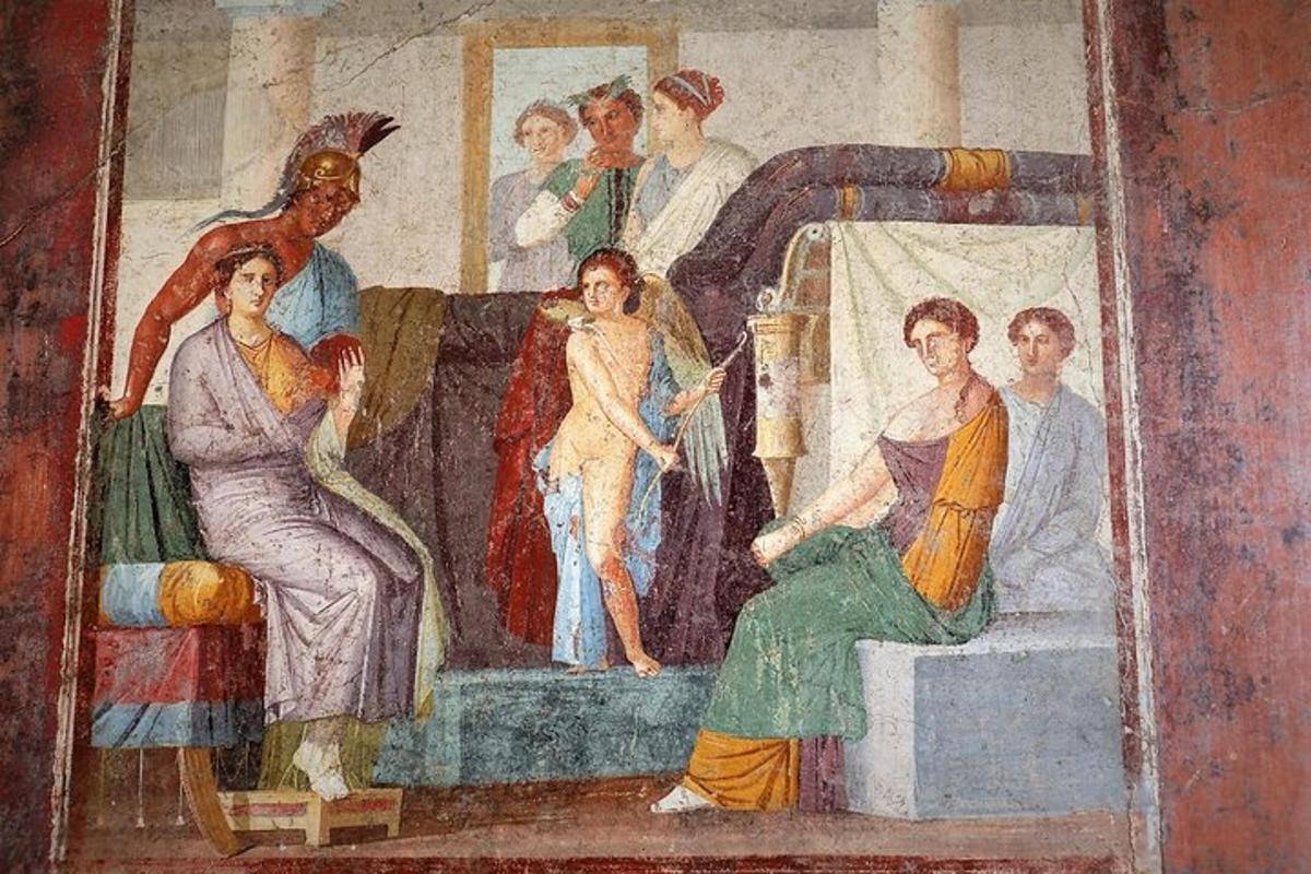a painting of a group of people in a room