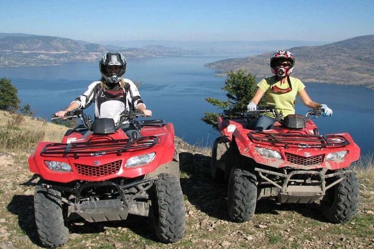 due persone sono sedute su dei quad su una collina