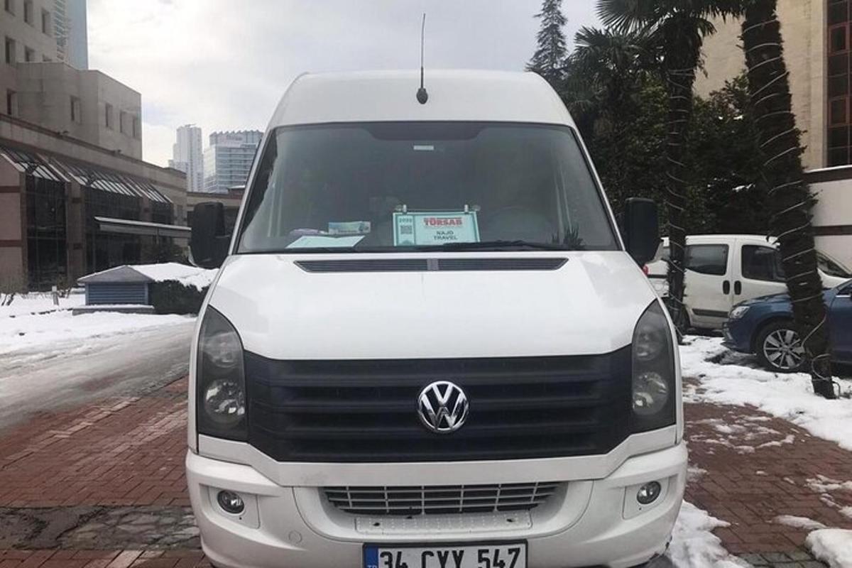 un furgone bianco parcheggiato sul ciglio di una strada