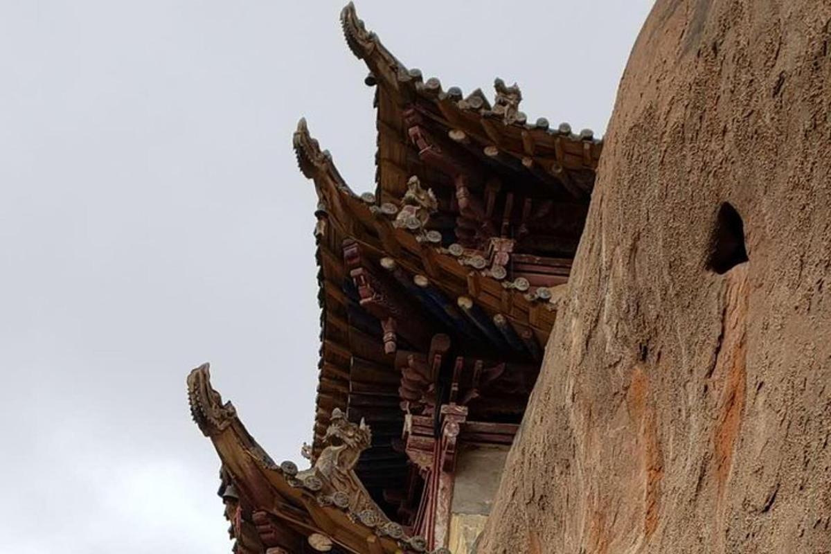 a close up of the top of a building