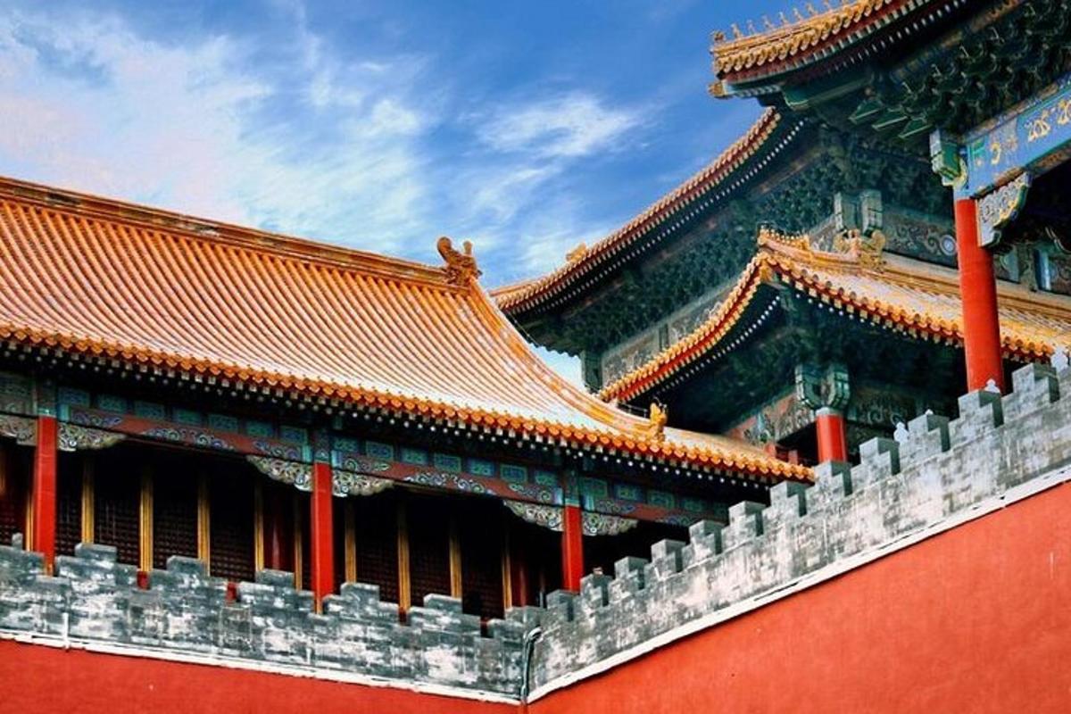 a close up of a building with red