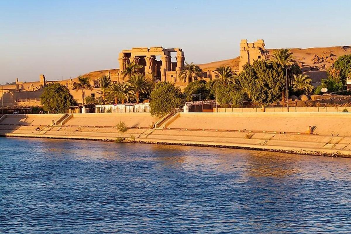 a view of a castle and a body of water