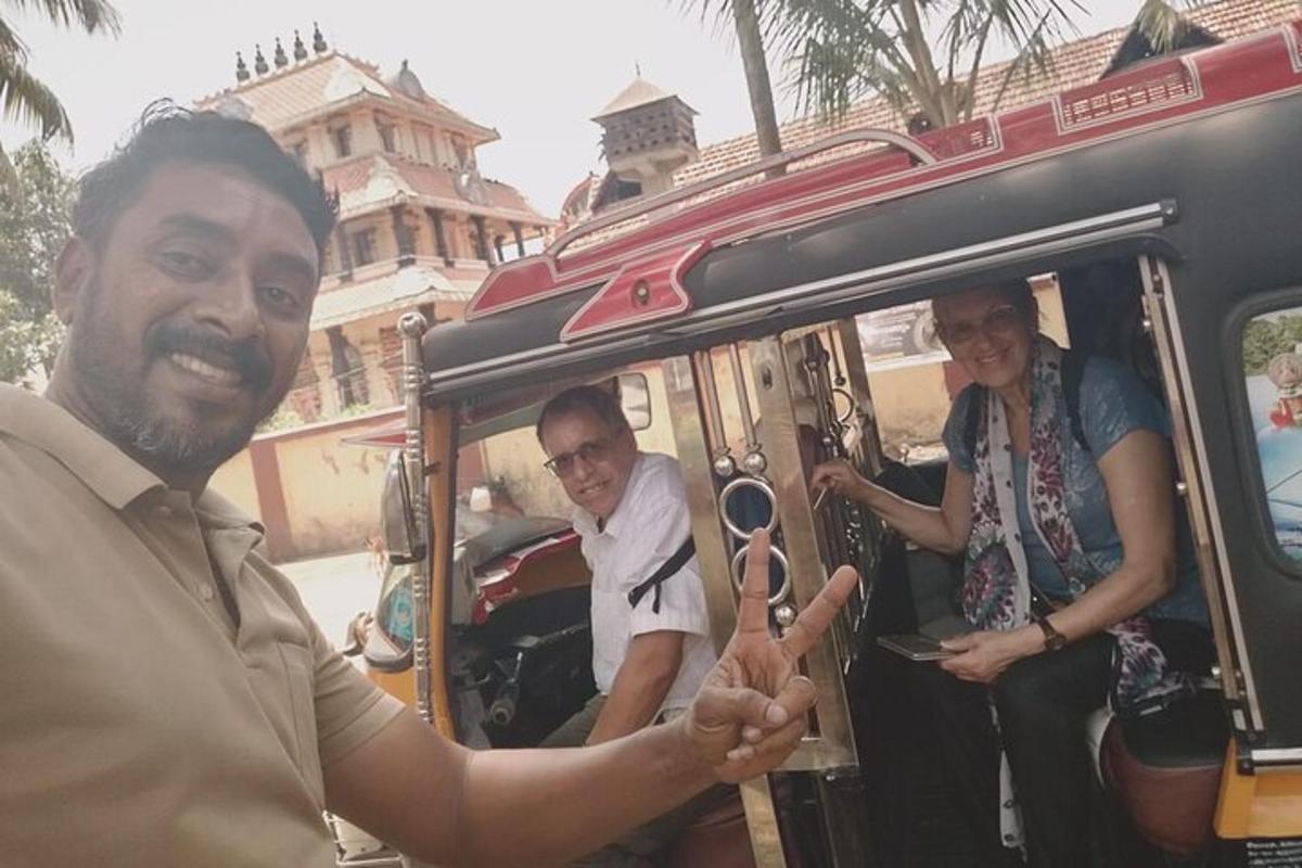 a group of people standing inside of a bus