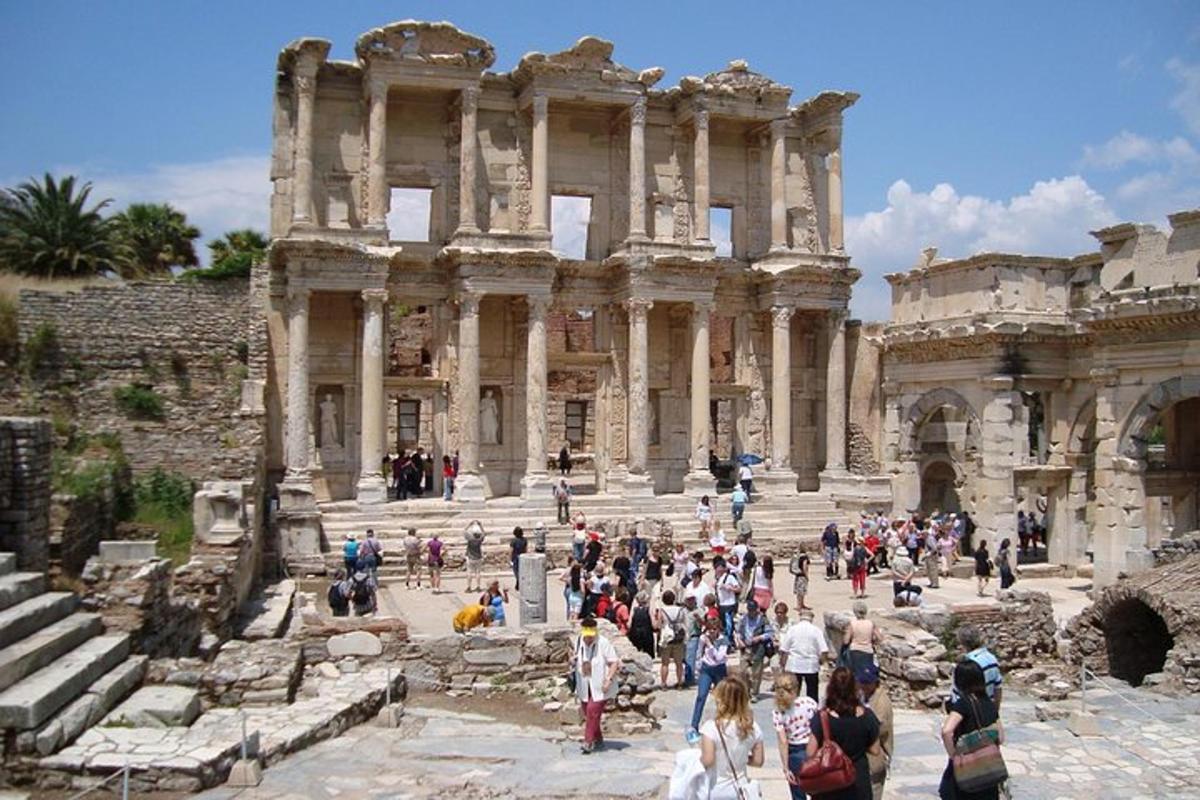 a group of people standing in front of a building