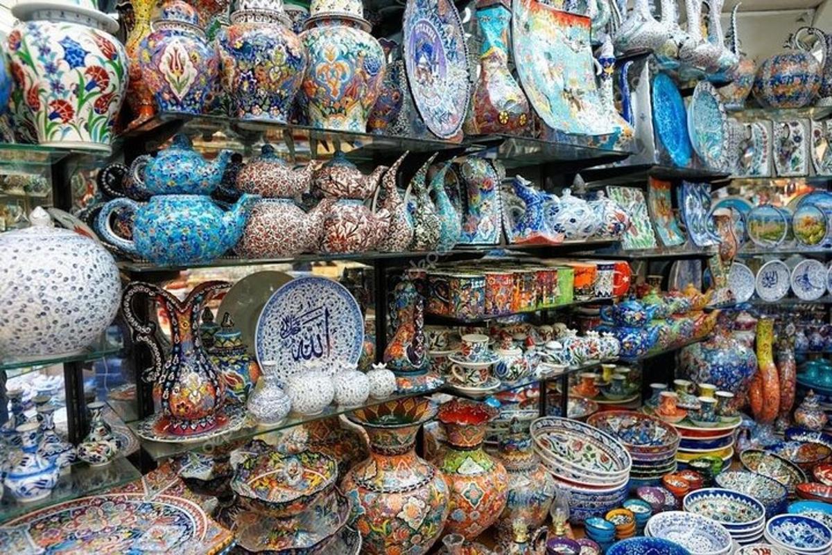 a display of vases and other ceramics in a store