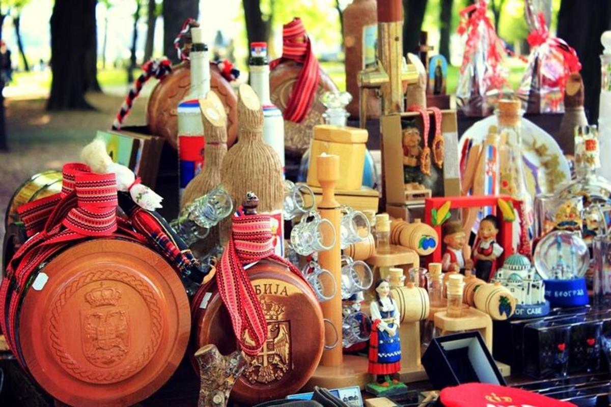 a display of vases and other items on a table