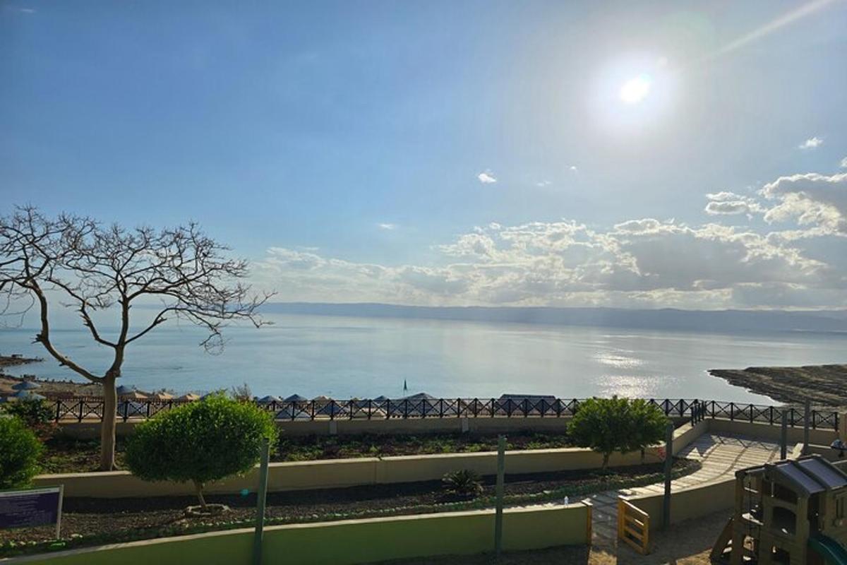 a view of a body of water with a beach