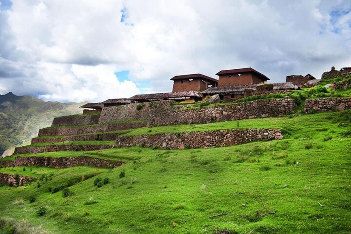 uma colina gramada com casas no topo