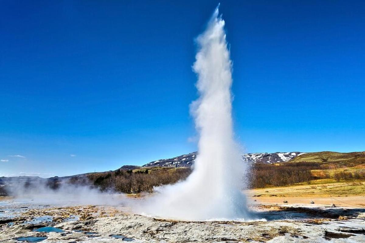 un geyser in mezzo a un campo