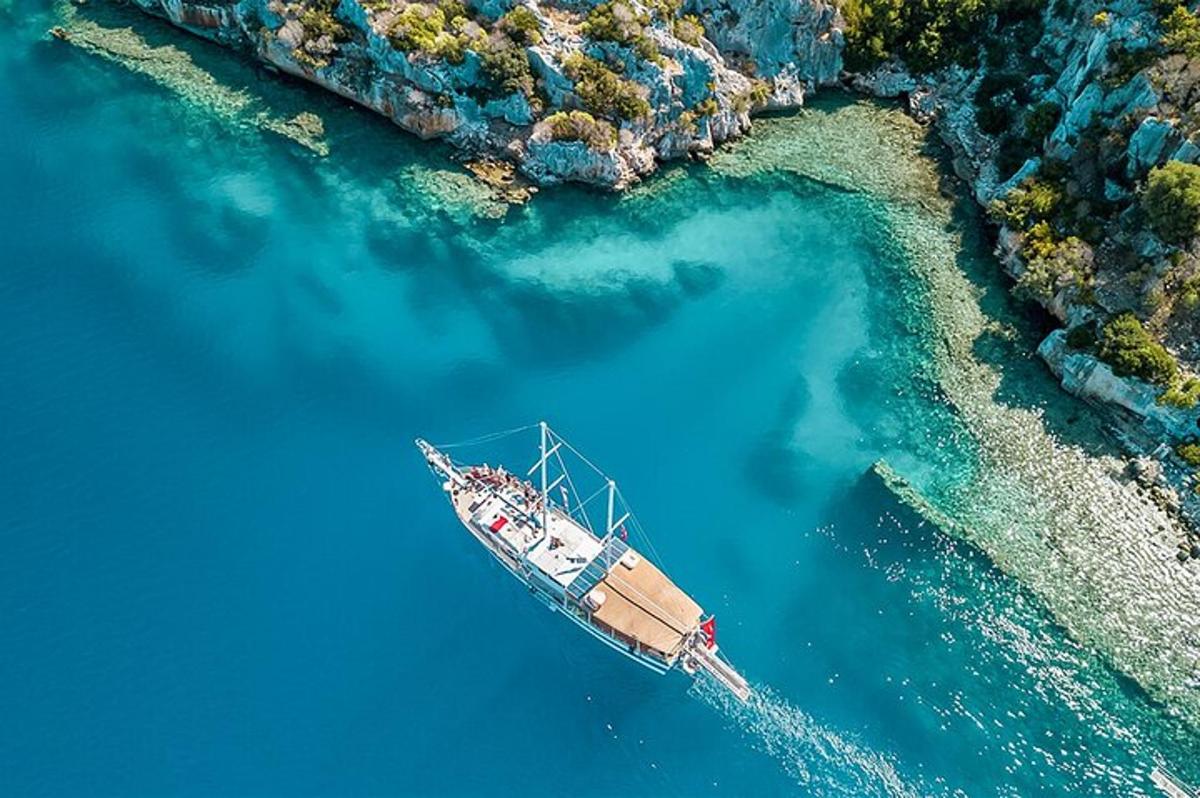 a boat floating in a body of water