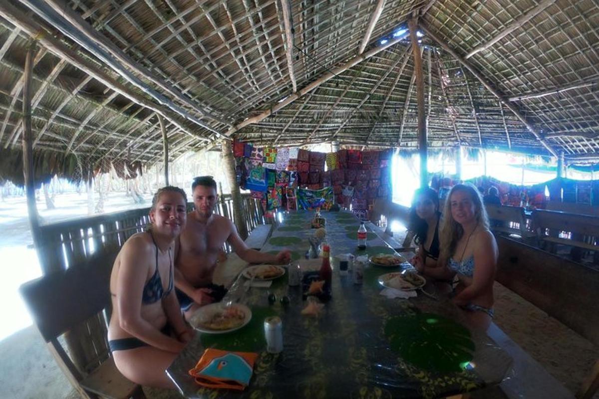 a group of people sitting at a table