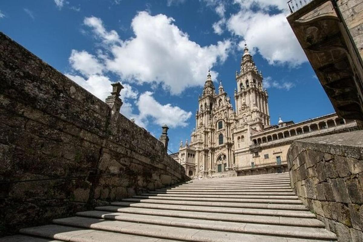 a large building with stairs in front of it