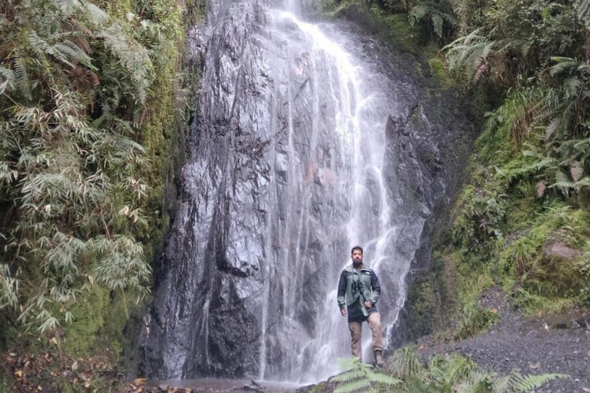 un home dret davant d'una cascada