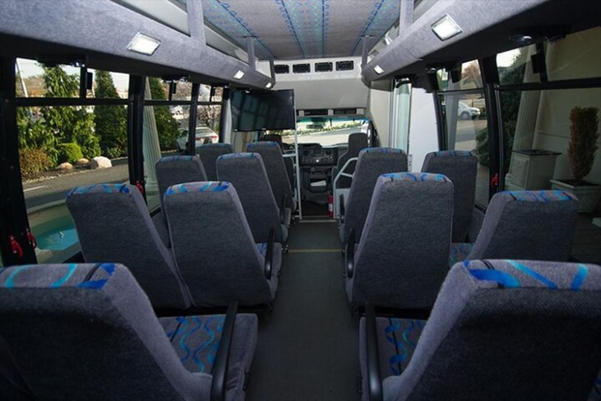 prazen avtobus s praznimi sedeži na avtobusu