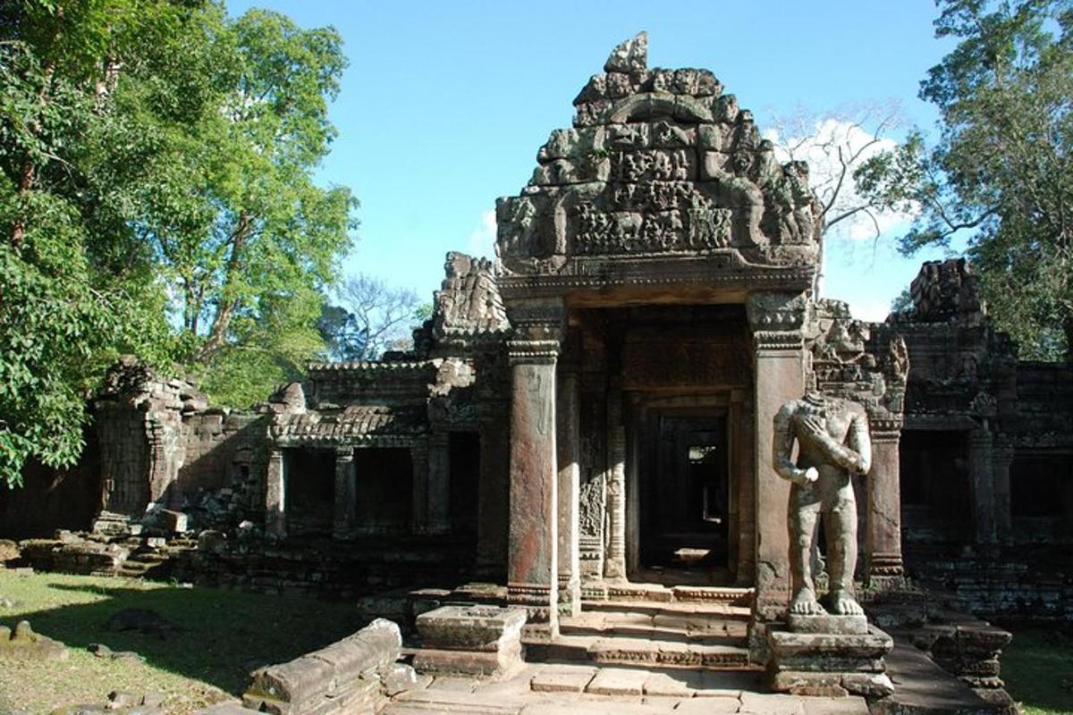 a building with a statue in front of it
