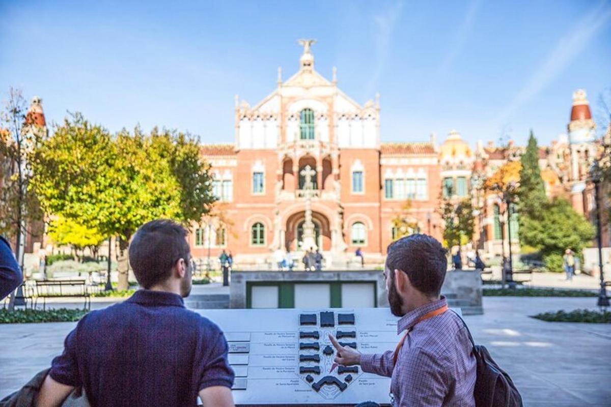 two men are standing in front of a building