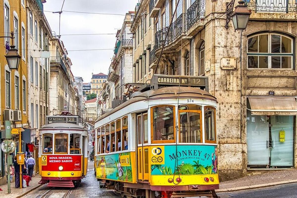 due tram su una strada cittadina con edifici