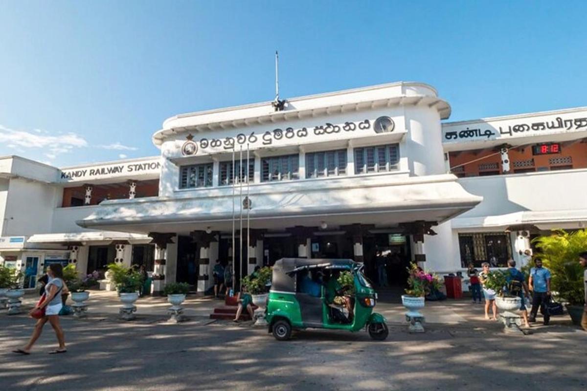 a small golf cart parked in front of a building