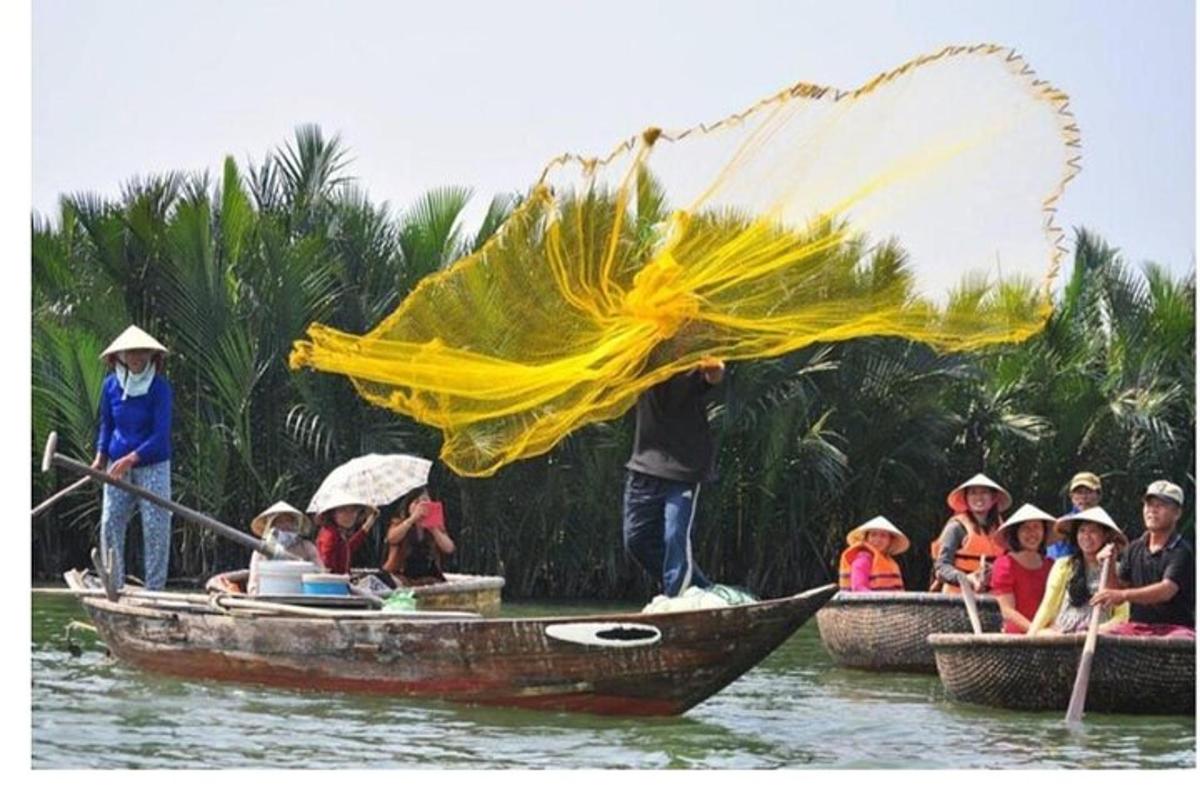 a group of people in boats on the water