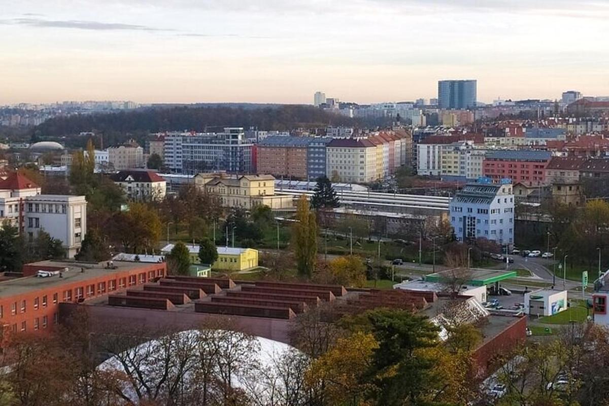 útsýni yfir borg með byggingum í bakgrunni