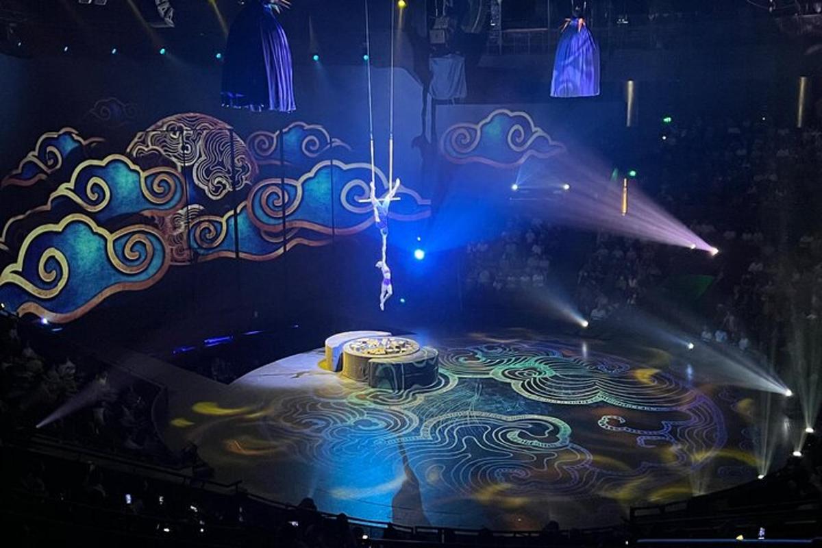 a stage with a painting of a cloud