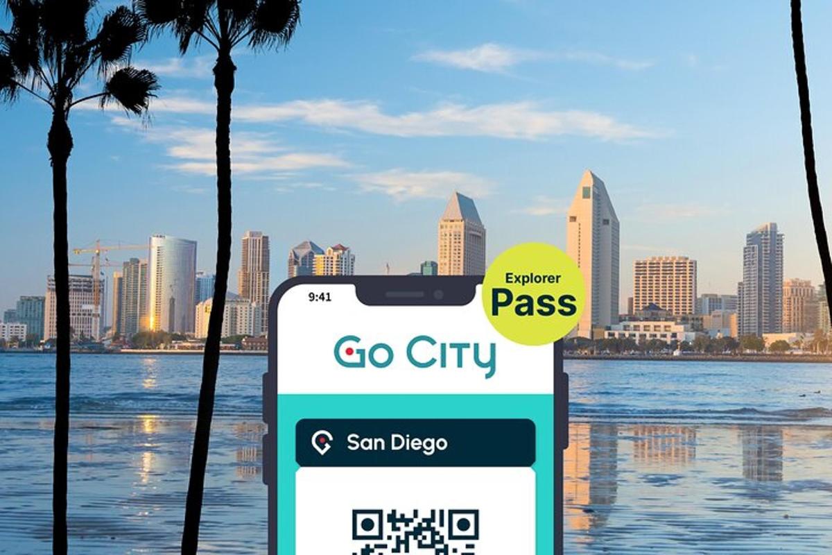 a cell phone with a go city sign in front of a city