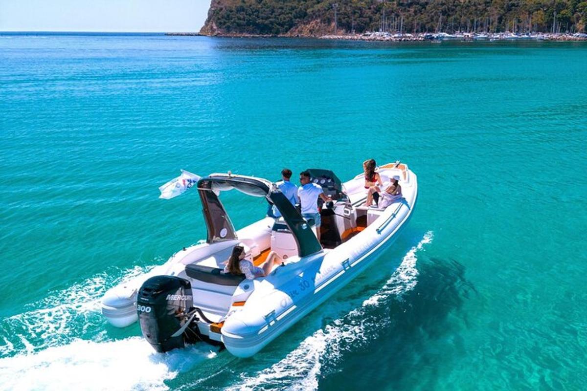 a group of people on a boat in the water