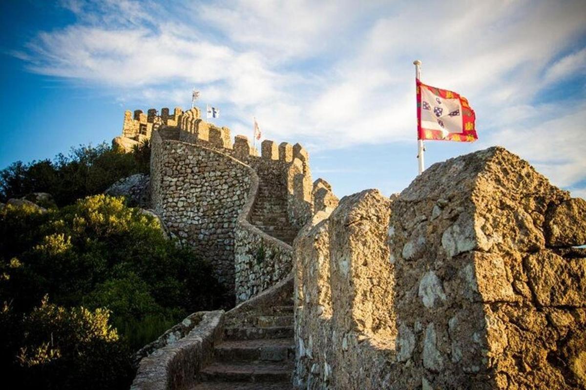 a castle with a flag on top of it