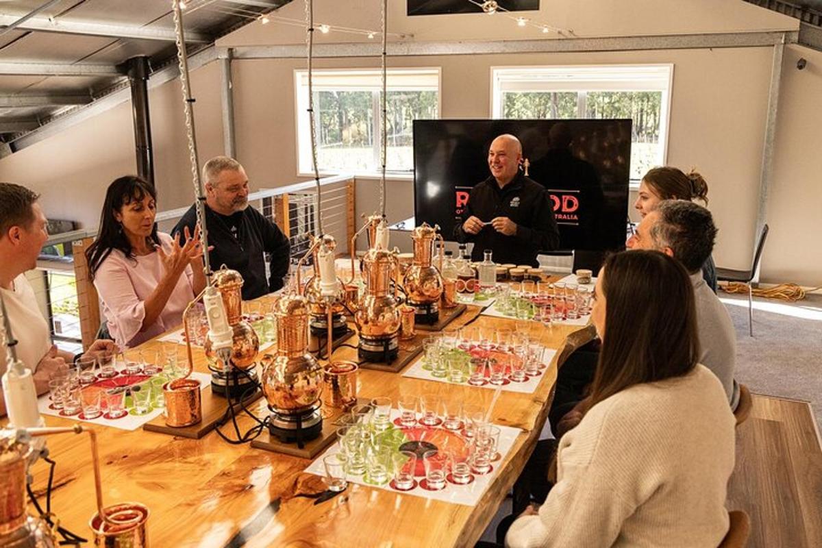 a group of people sitting around a long table