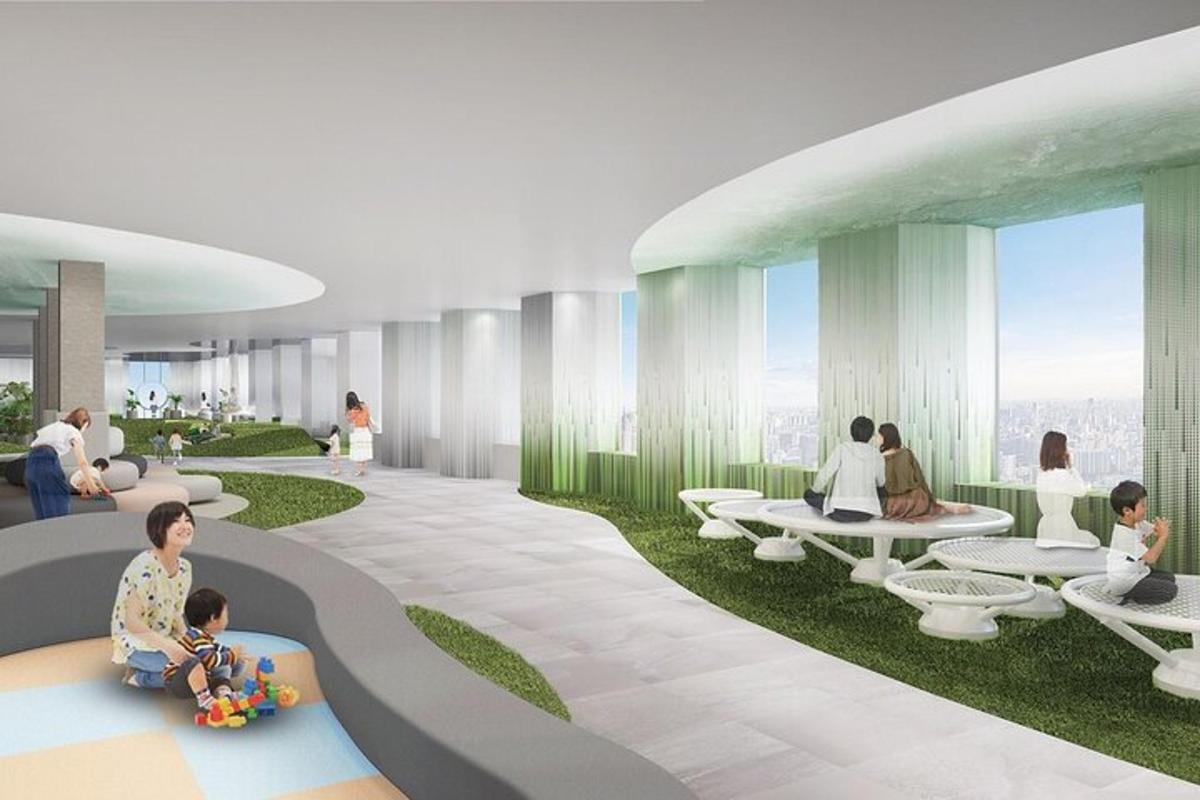 un rendering dell'atrio di un edificio