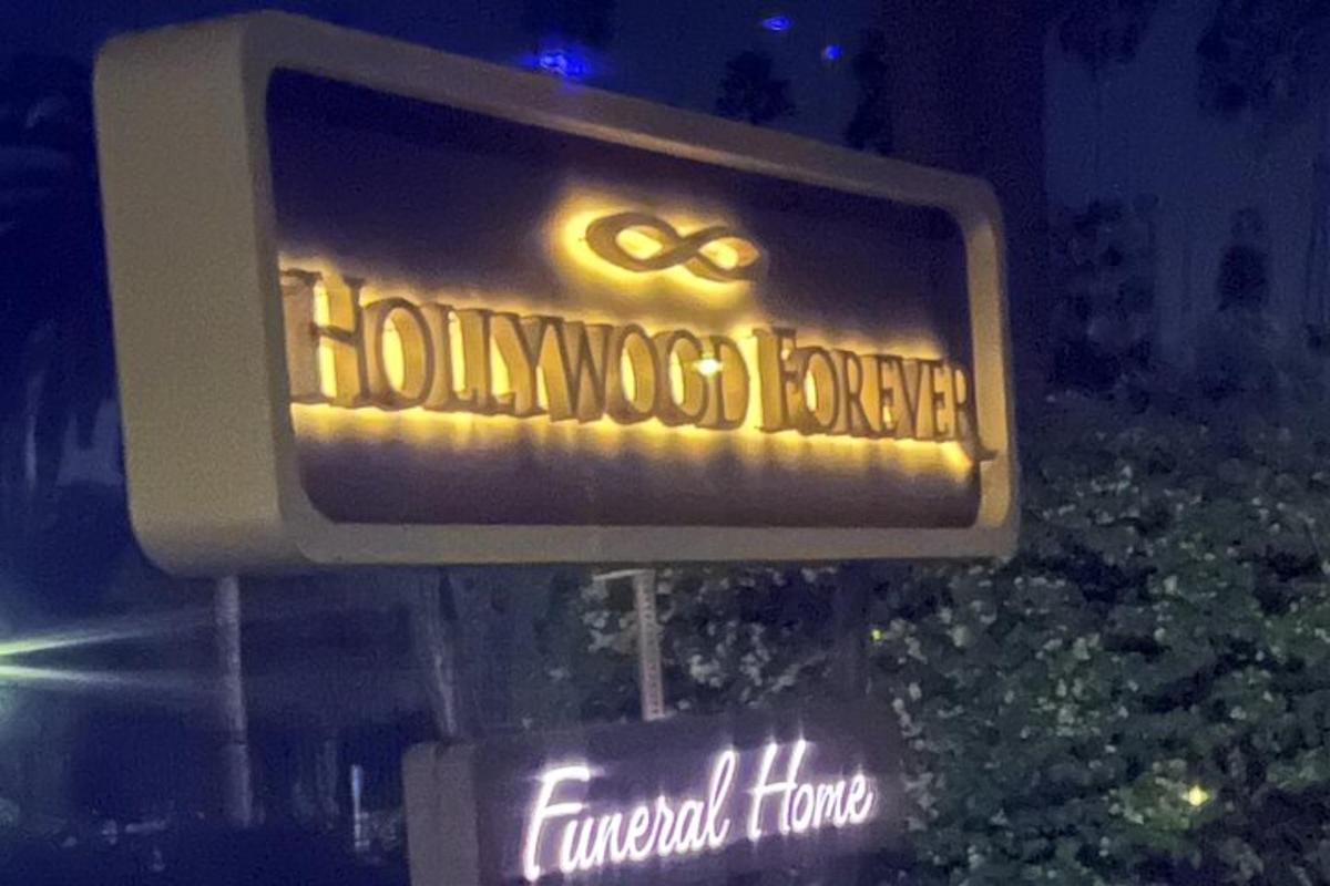 semafor s nápisem Hollywoodvelt