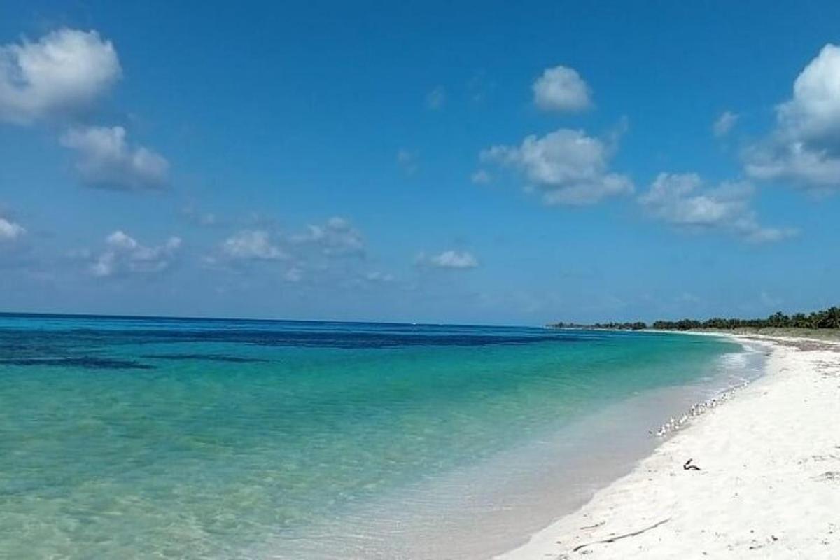 пляж з океаном та блакитною водою