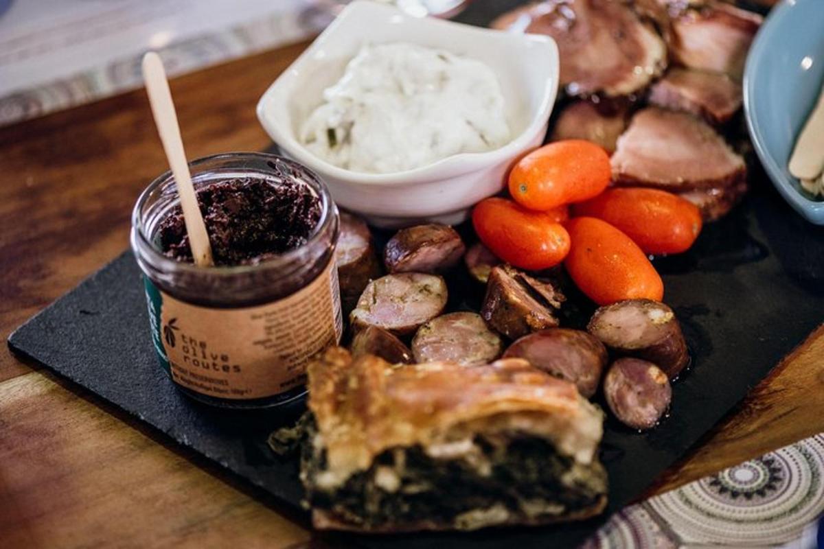 a plate of food with meat and vegetables on a table