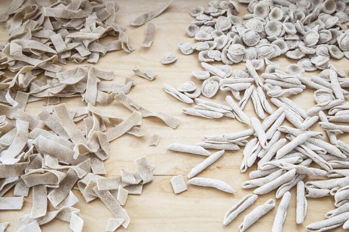 a pile of bones on a wooden table