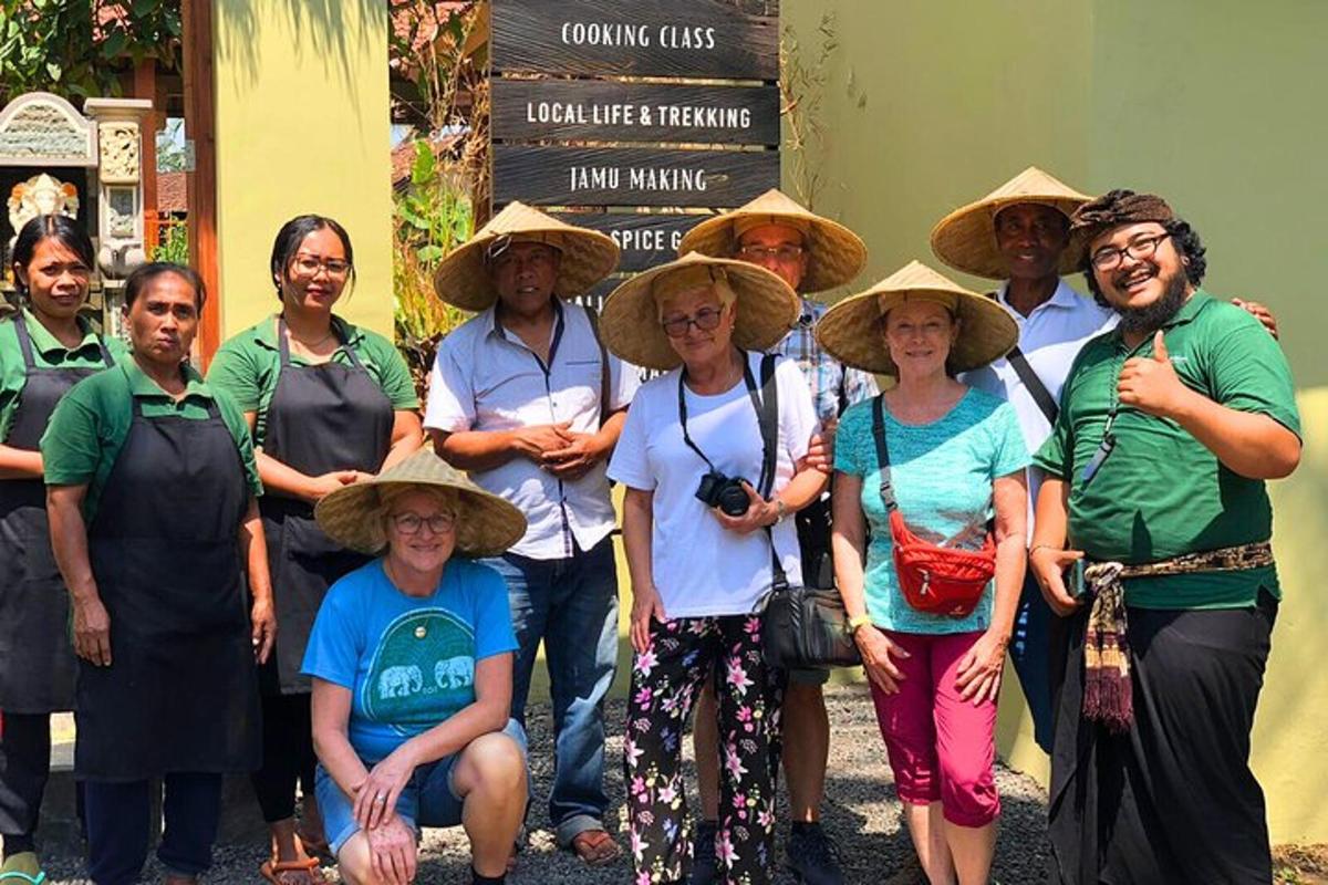 a group of people in hats posing for a picture