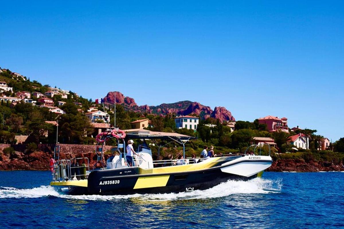 a boat in the water with people on it