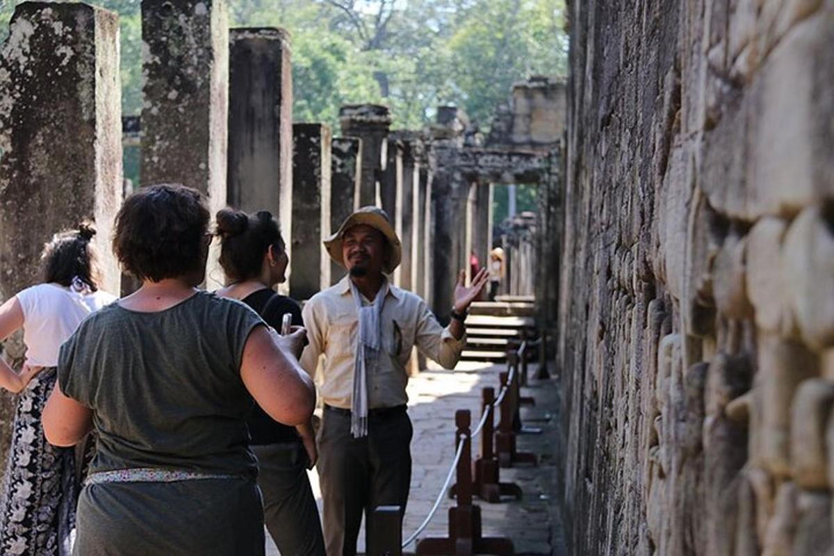 a group of people walking down a street