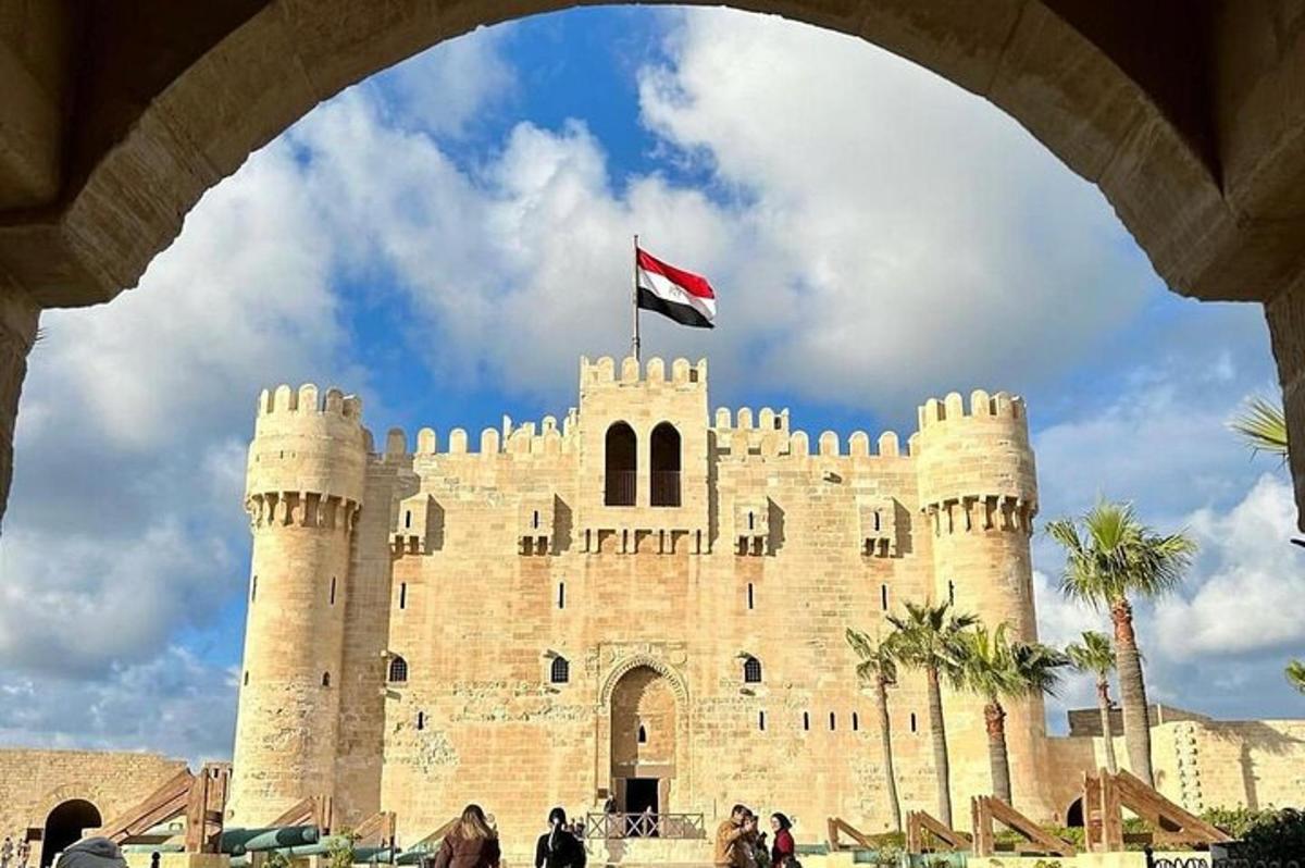 a castle with a flag on top of it