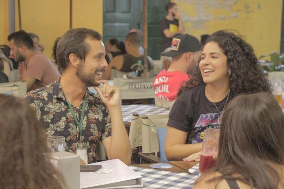 a group of people sitting at a table