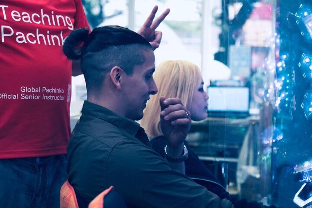 a man sitting next to a woman in a store