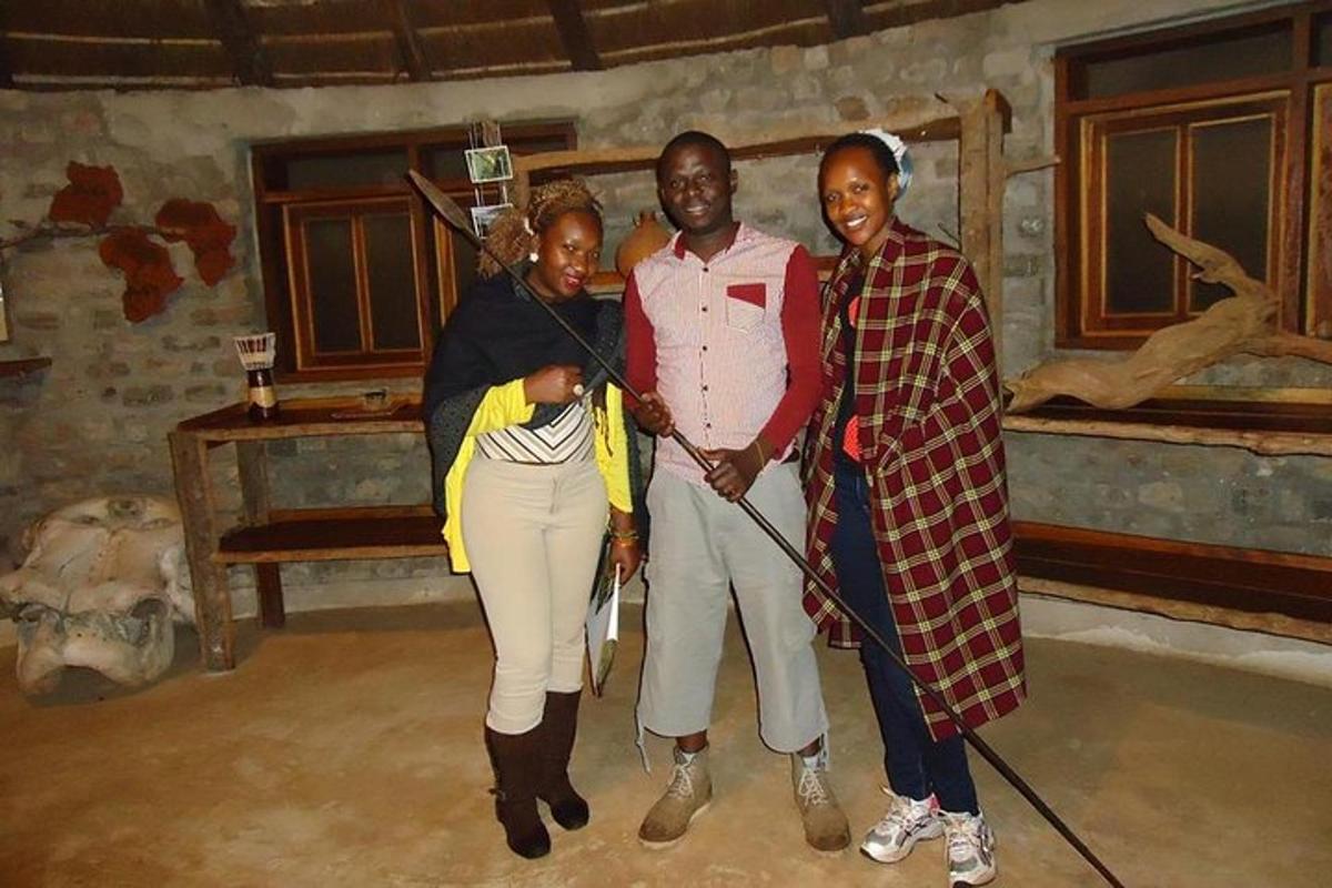 a group of three people posing for a picture
